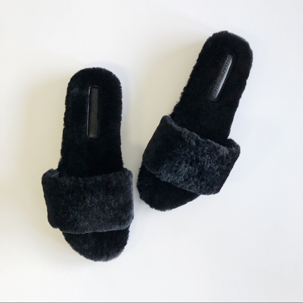 Rebecca Minkoff Fur Slides Size 10